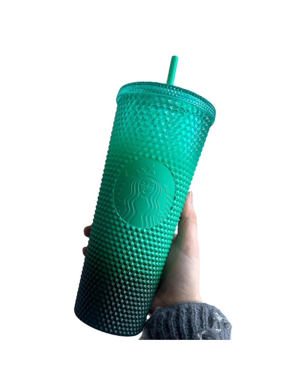 NWT Starbucks‎ Holiday 2022 Teal to Black Ombre Studded Tumbler 24oz
